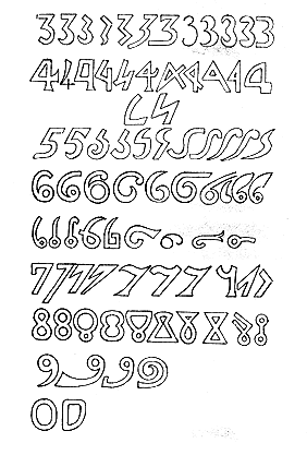3 - 4 - 5 - 6 - 7 - 8 - 9 y 0  